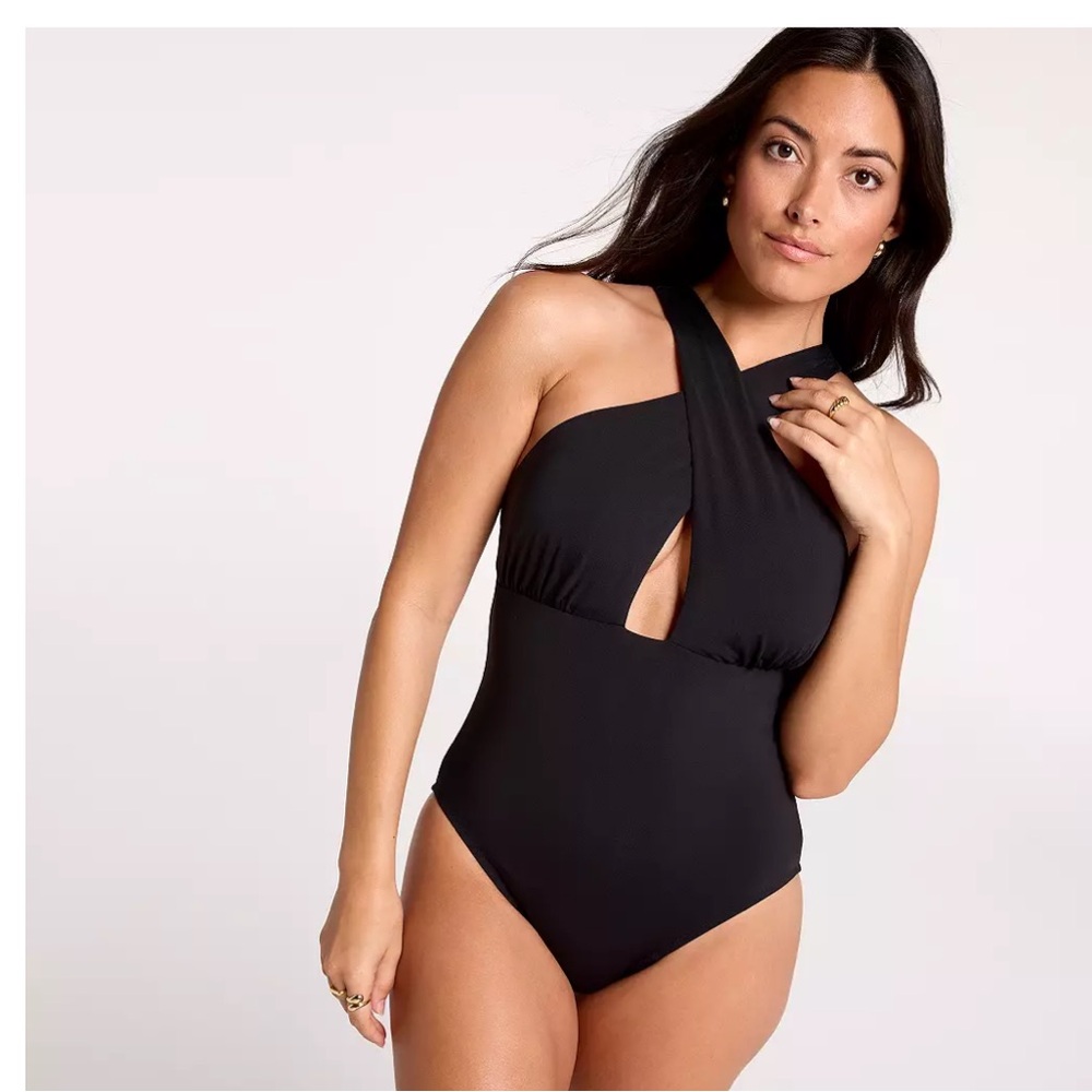 CALIA Women's Cutout Halter One Piece Swimsuit